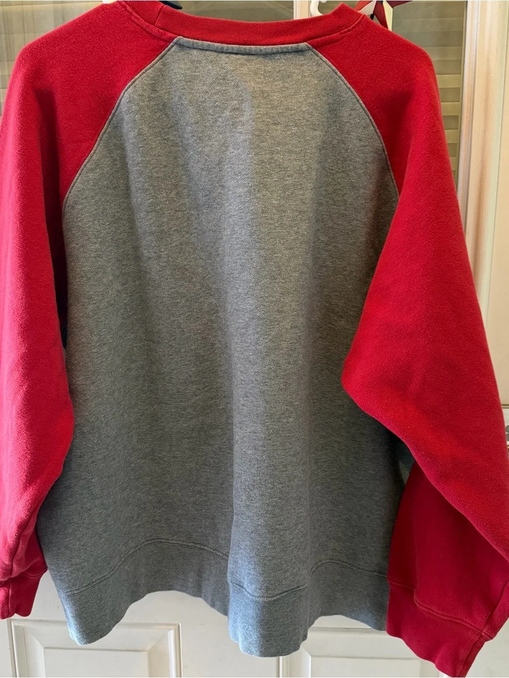 Adidas Gray & Red Raglan Sweatshirt -XL